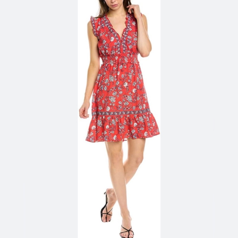 NWT Max Studio Women's Ruffle Smocked Waist Short Dress